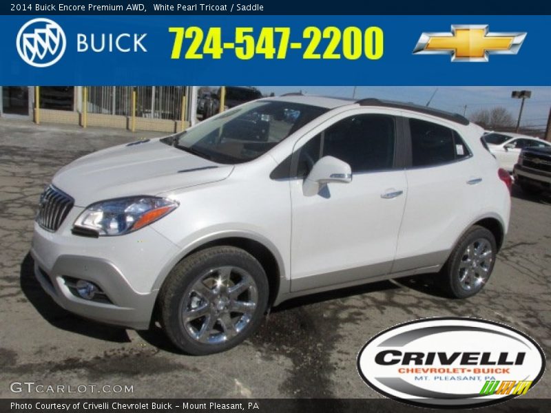 White Pearl Tricoat / Saddle 2014 Buick Encore Premium AWD
