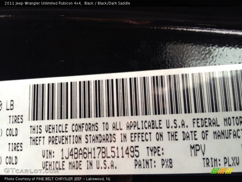 Black / Black/Dark Saddle 2011 Jeep Wrangler Unlimited Rubicon 4x4