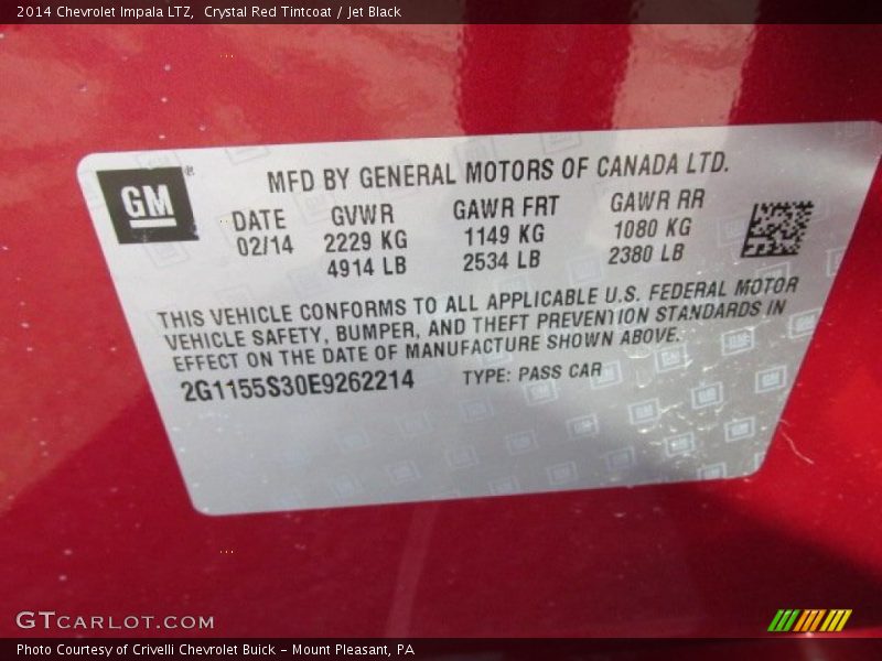 Crystal Red Tintcoat / Jet Black 2014 Chevrolet Impala LTZ