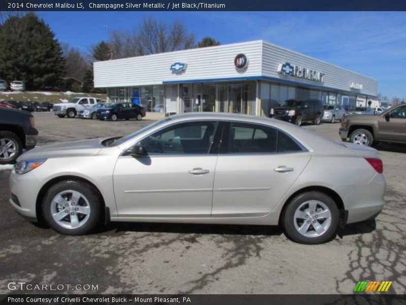 Champagne Silver Metallic / Jet Black/Titanium 2014 Chevrolet Malibu LS
