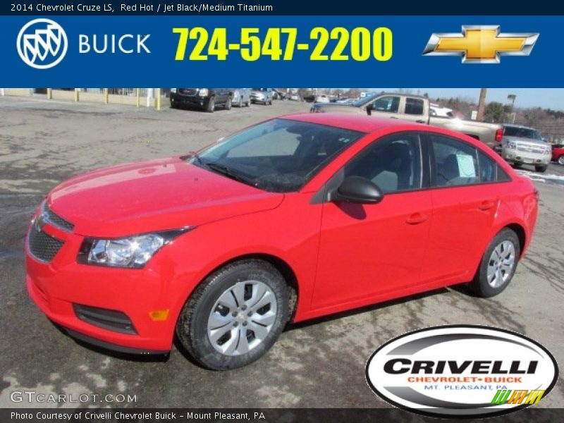 Red Hot / Jet Black/Medium Titanium 2014 Chevrolet Cruze LS
