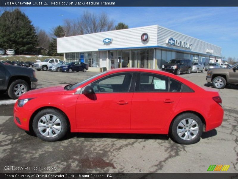 Red Hot / Jet Black/Medium Titanium 2014 Chevrolet Cruze LS