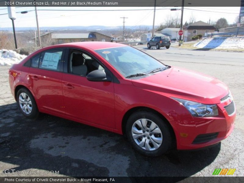 Red Hot / Jet Black/Medium Titanium 2014 Chevrolet Cruze LS