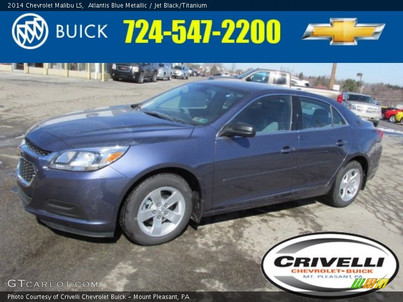 Atlantis Blue Metallic / Jet Black/Titanium 2014 Chevrolet Malibu LS