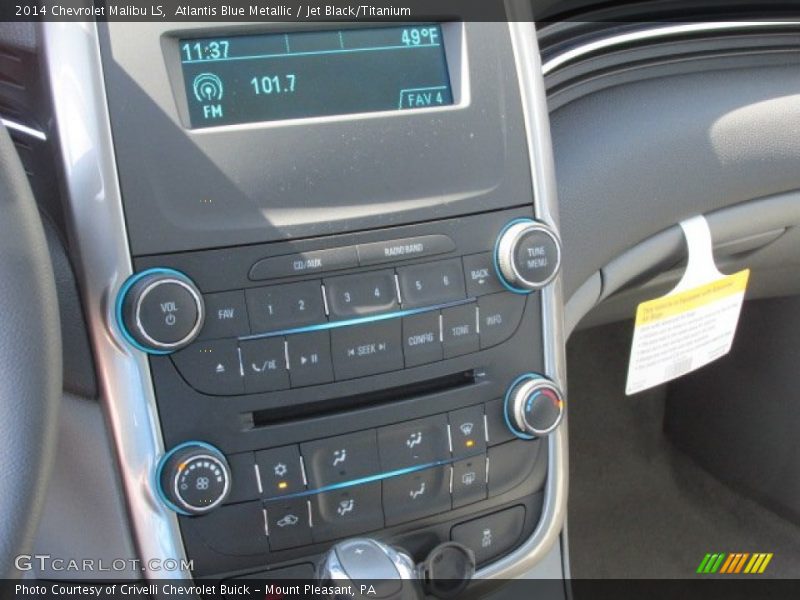 Atlantis Blue Metallic / Jet Black/Titanium 2014 Chevrolet Malibu LS