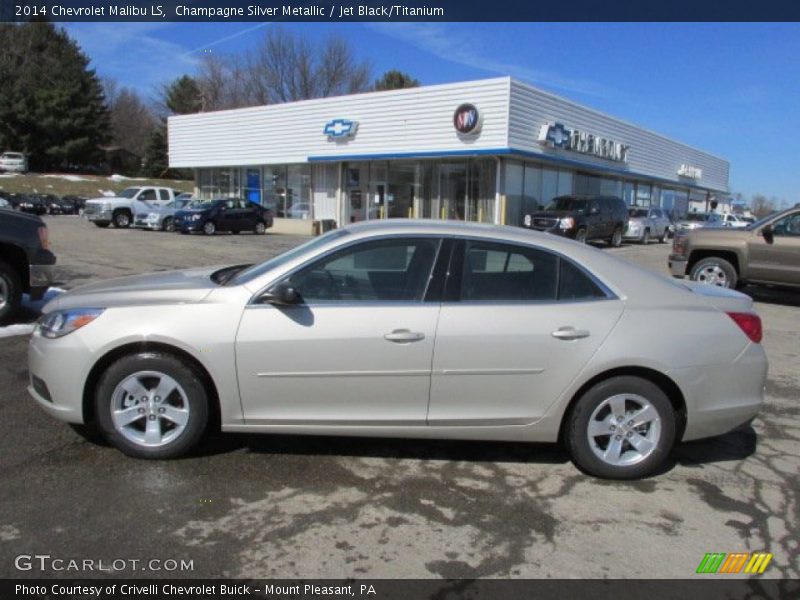 Champagne Silver Metallic / Jet Black/Titanium 2014 Chevrolet Malibu LS