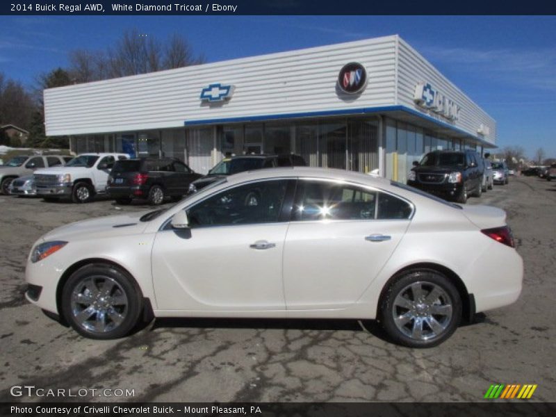 White Diamond Tricoat / Ebony 2014 Buick Regal AWD