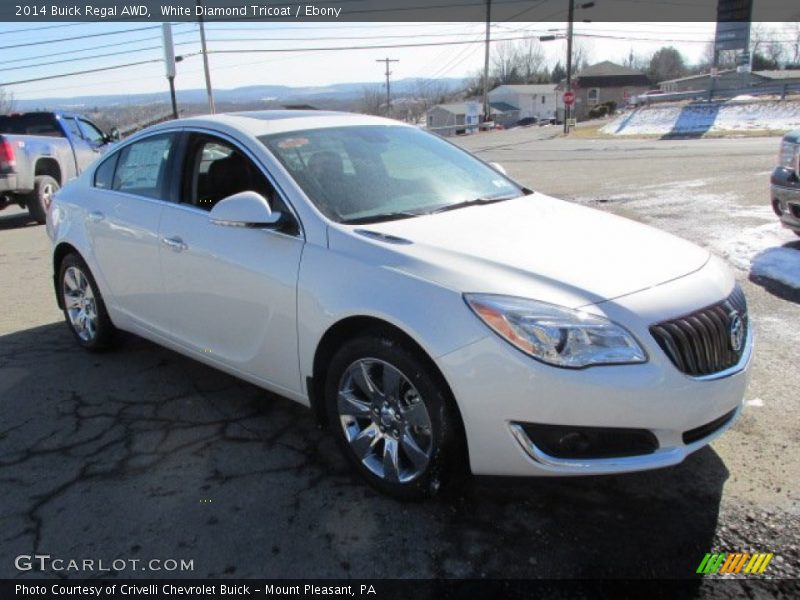 White Diamond Tricoat / Ebony 2014 Buick Regal AWD