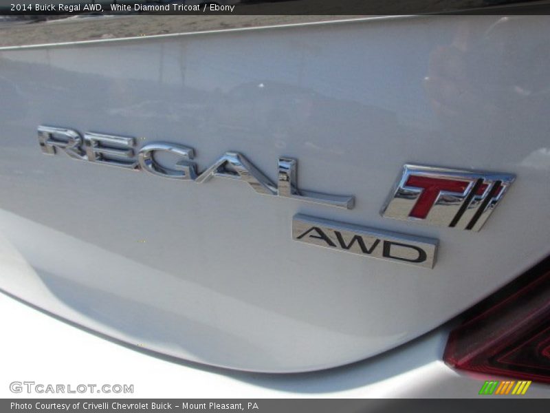 White Diamond Tricoat / Ebony 2014 Buick Regal AWD