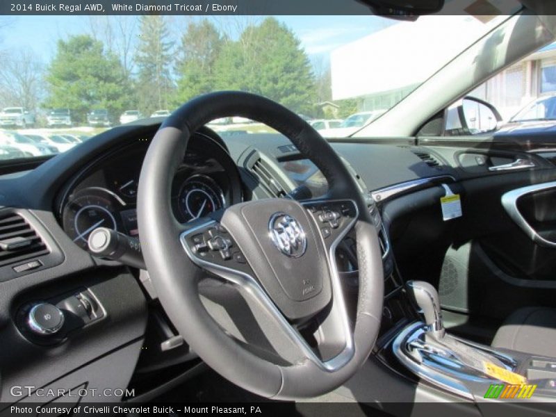 White Diamond Tricoat / Ebony 2014 Buick Regal AWD