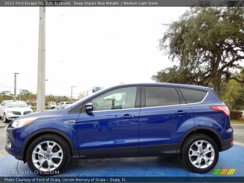 Deep Impact Blue Metallic / Medium Light Stone 2013 Ford Escape SEL 2.0L EcoBoost