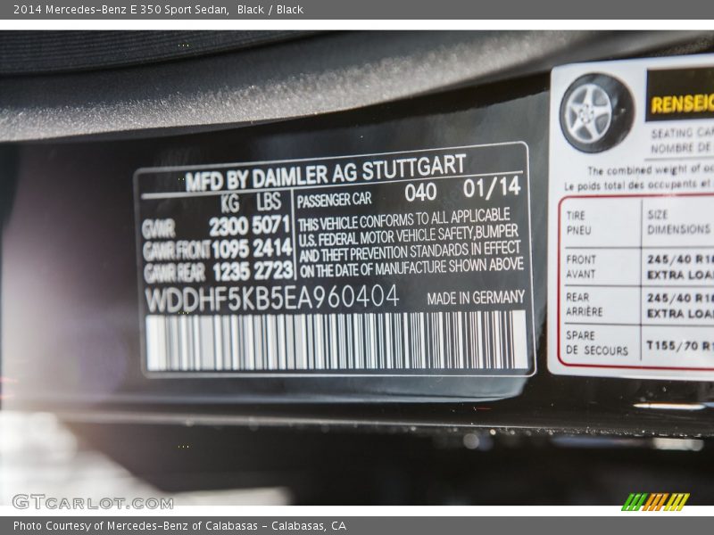 Black / Black 2014 Mercedes-Benz E 350 Sport Sedan