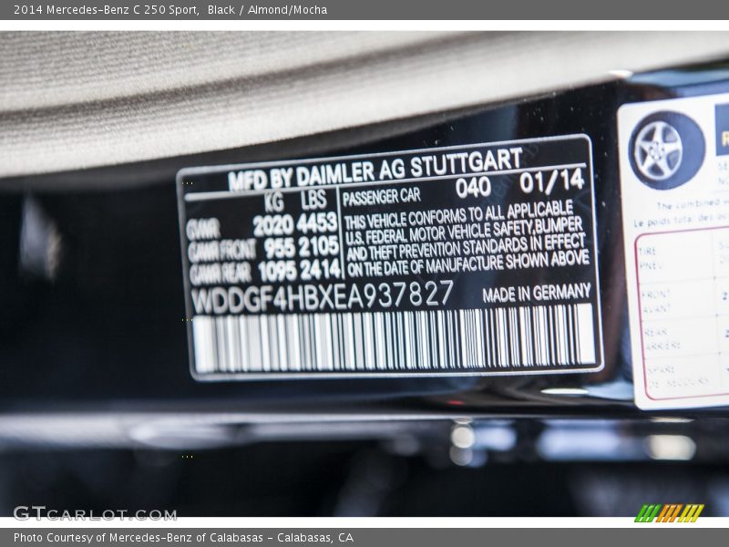 Black / Almond/Mocha 2014 Mercedes-Benz C 250 Sport