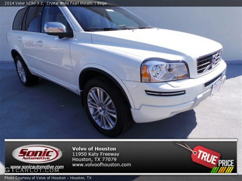 Crystal White Pearl Metallic / Beige 2014 Volvo XC90 3.2