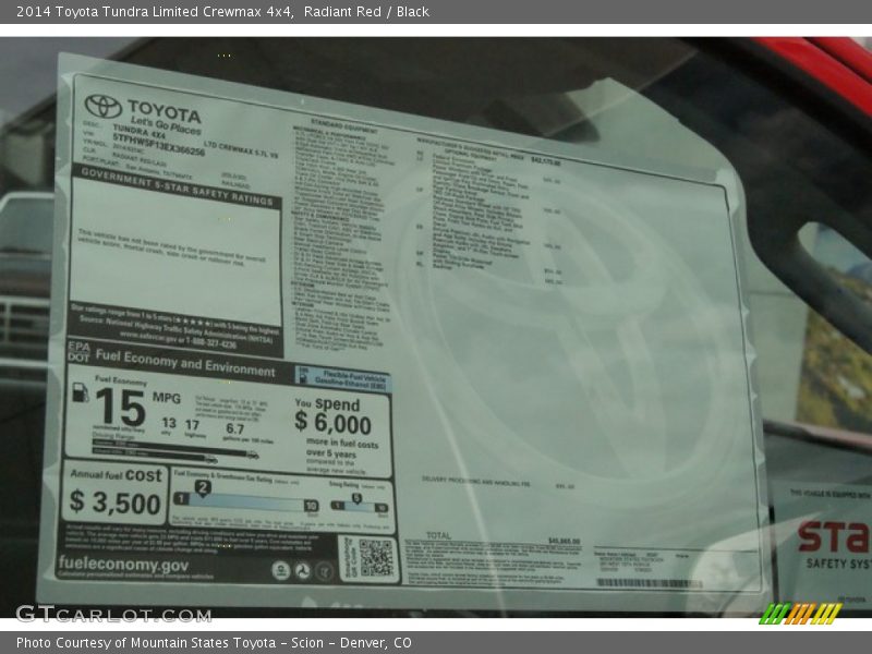 Radiant Red / Black 2014 Toyota Tundra Limited Crewmax 4x4