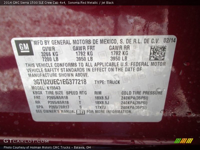 Sonoma Red Metallic / Jet Black 2014 GMC Sierra 1500 SLE Crew Cab 4x4