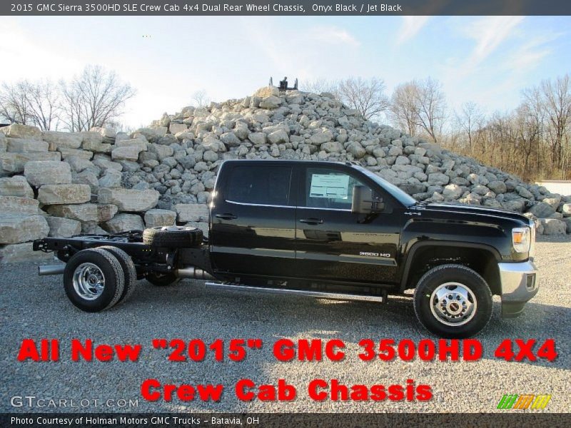 Onyx Black / Jet Black 2015 GMC Sierra 3500HD SLE Crew Cab 4x4 Dual Rear Wheel Chassis