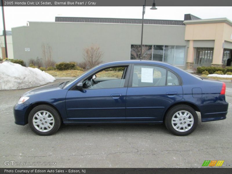 Eternal Blue Pearl / Gray 2005 Honda Civic LX Sedan
