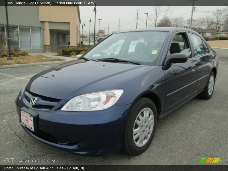 Eternal Blue Pearl / Gray 2005 Honda Civic LX Sedan