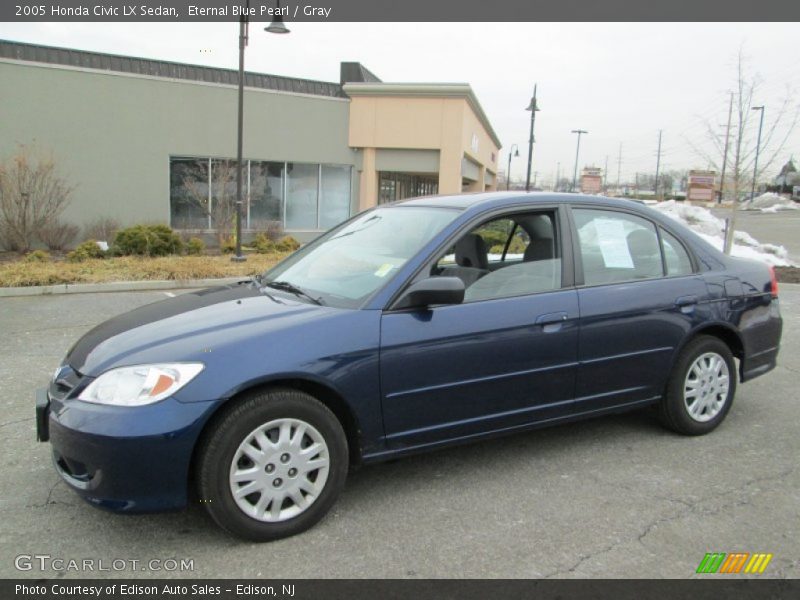 Eternal Blue Pearl / Gray 2005 Honda Civic LX Sedan