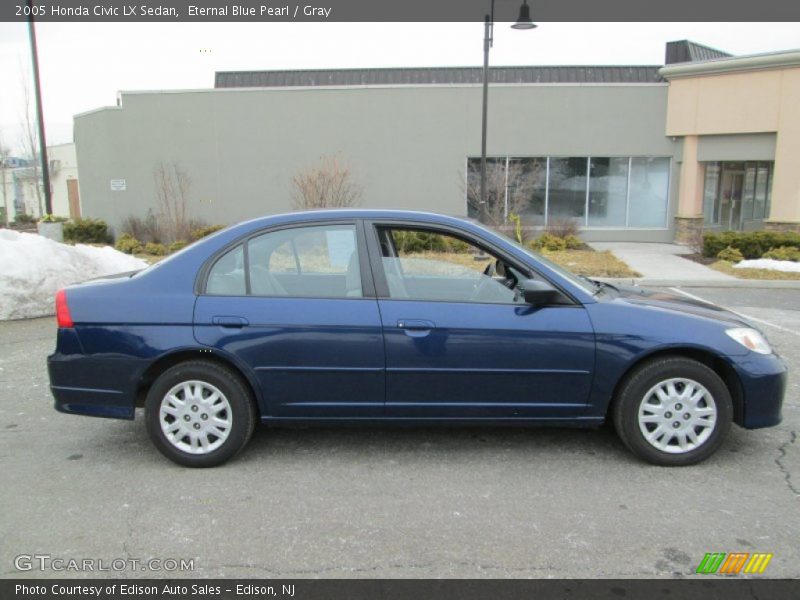 Eternal Blue Pearl / Gray 2005 Honda Civic LX Sedan