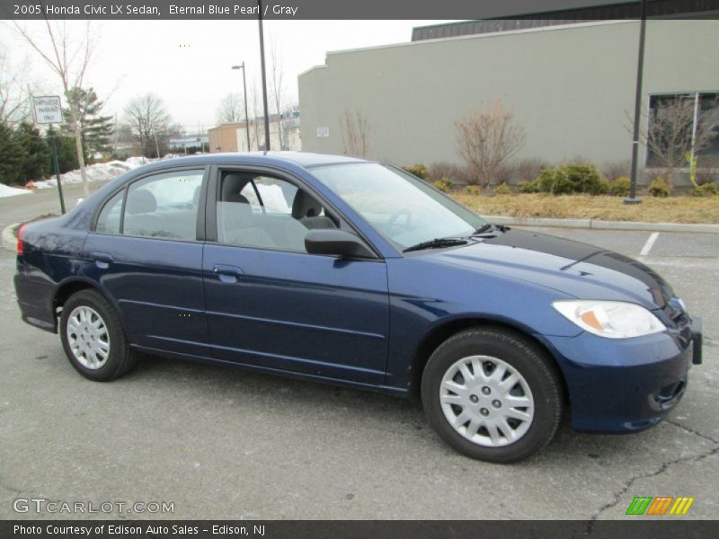 Eternal Blue Pearl / Gray 2005 Honda Civic LX Sedan