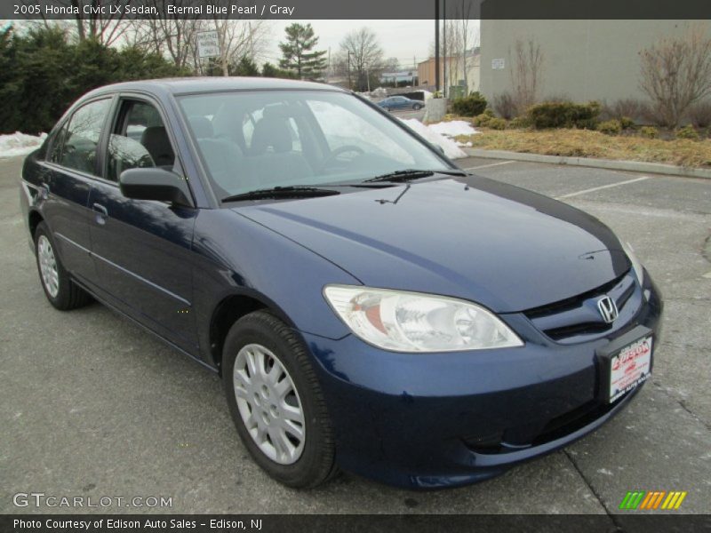 Eternal Blue Pearl / Gray 2005 Honda Civic LX Sedan