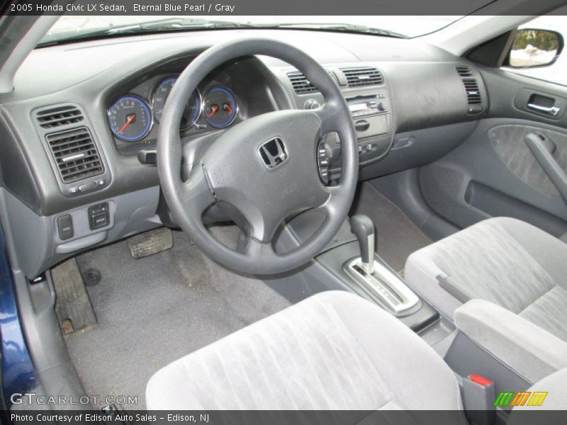 Eternal Blue Pearl / Gray 2005 Honda Civic LX Sedan