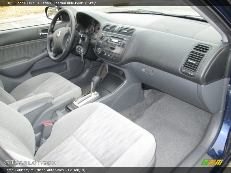 Eternal Blue Pearl / Gray 2005 Honda Civic LX Sedan