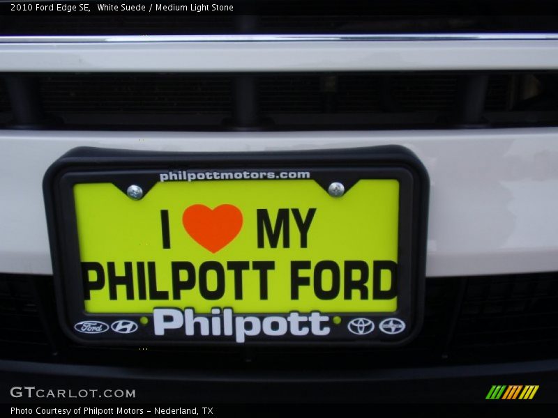 White Suede / Medium Light Stone 2010 Ford Edge SE