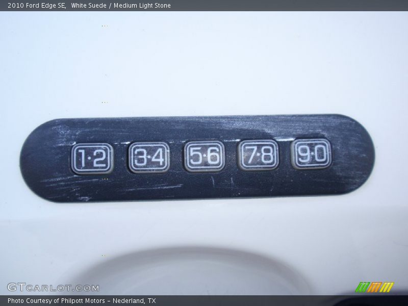 White Suede / Medium Light Stone 2010 Ford Edge SE