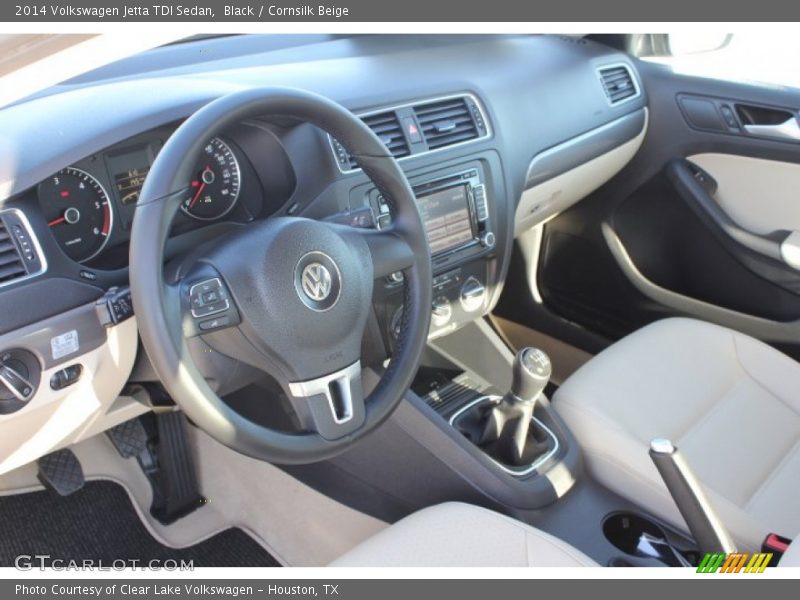 Black / Cornsilk Beige 2014 Volkswagen Jetta TDI Sedan