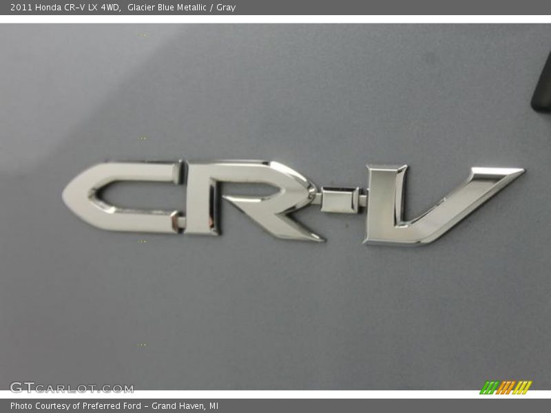 Glacier Blue Metallic / Gray 2011 Honda CR-V LX 4WD