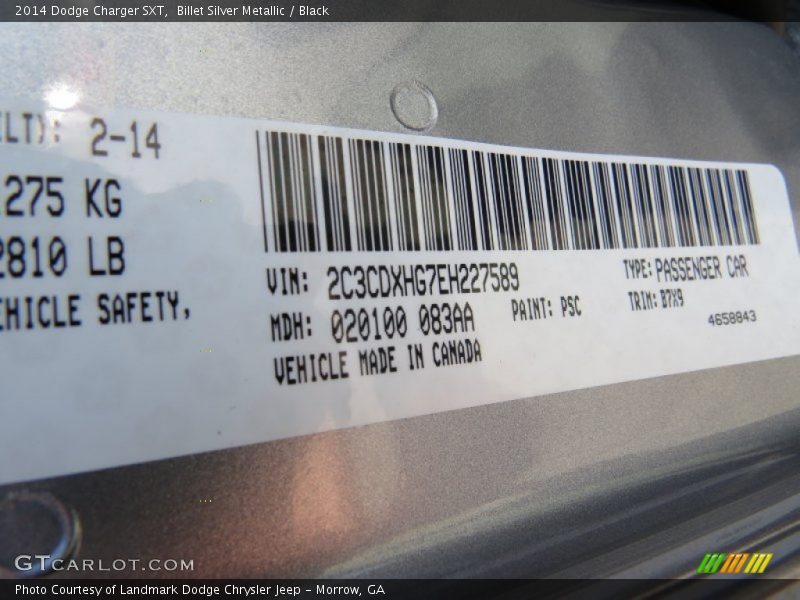 Billet Silver Metallic / Black 2014 Dodge Charger SXT