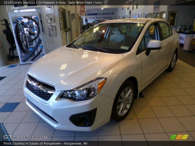 Satin White Pearl / Ivory 2014 Subaru Impreza 2.0i Premium 4 Door