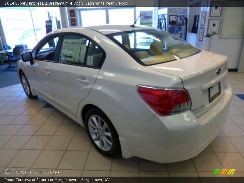 Satin White Pearl / Ivory 2014 Subaru Impreza 2.0i Premium 4 Door