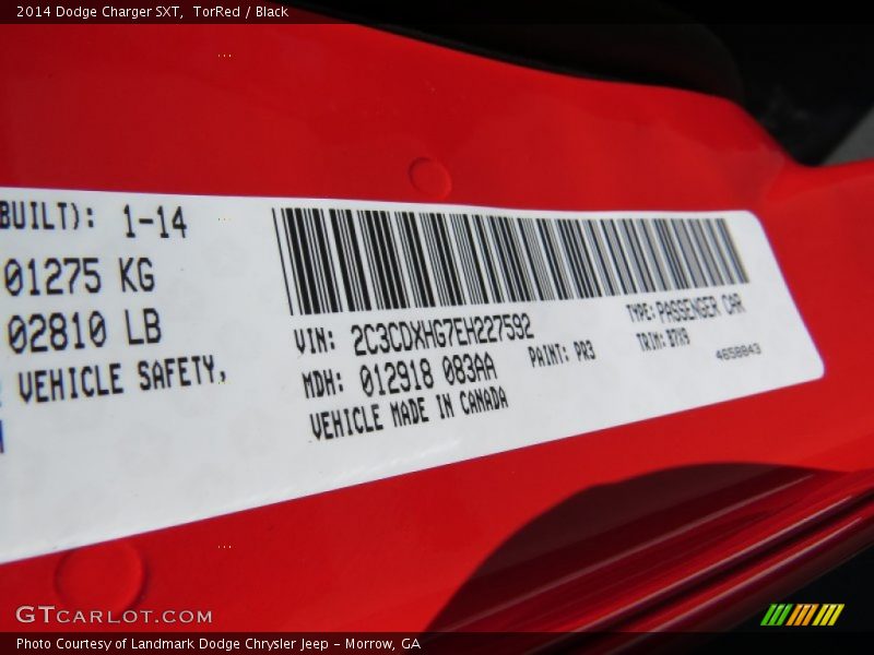TorRed / Black 2014 Dodge Charger SXT