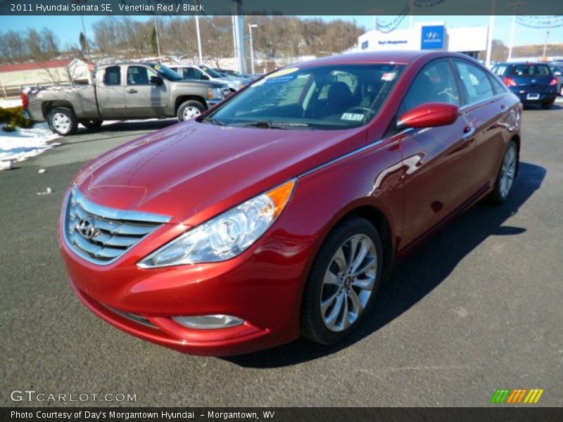 Venetian Red / Black 2011 Hyundai Sonata SE