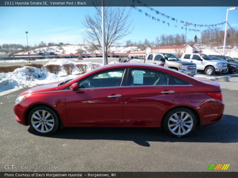 Venetian Red / Black 2011 Hyundai Sonata SE