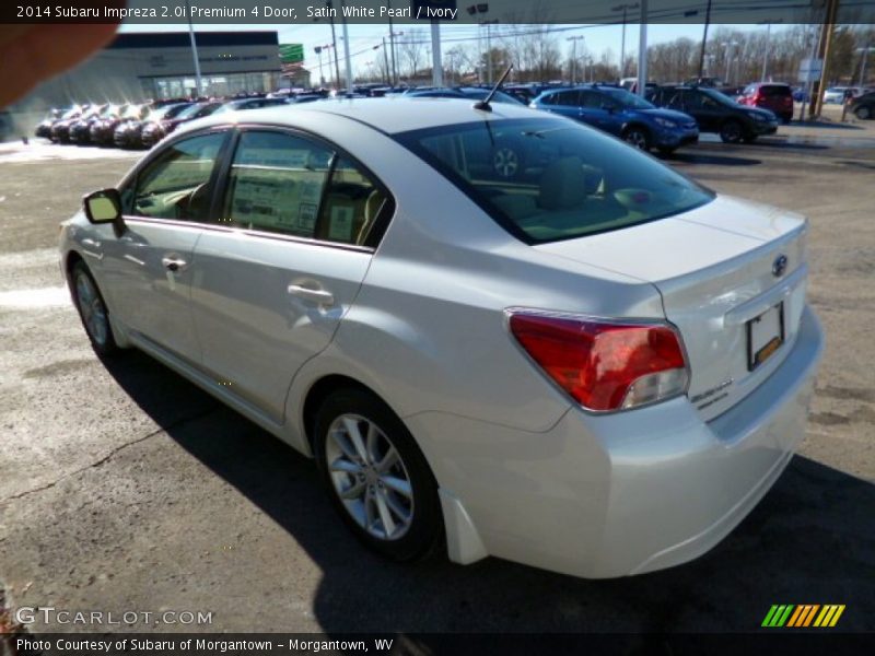 Satin White Pearl / Ivory 2014 Subaru Impreza 2.0i Premium 4 Door