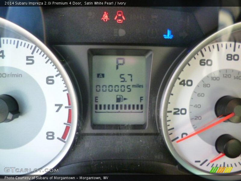 Satin White Pearl / Ivory 2014 Subaru Impreza 2.0i Premium 4 Door