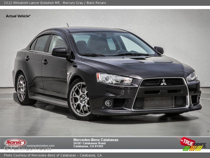 Mercury Gray / Black Recaro 2012 Mitsubishi Lancer Evolution MR
