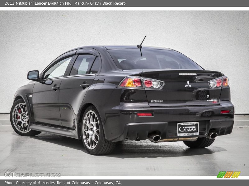 Mercury Gray / Black Recaro 2012 Mitsubishi Lancer Evolution MR