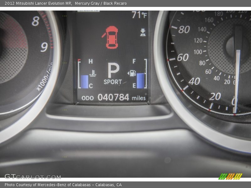 Mercury Gray / Black Recaro 2012 Mitsubishi Lancer Evolution MR