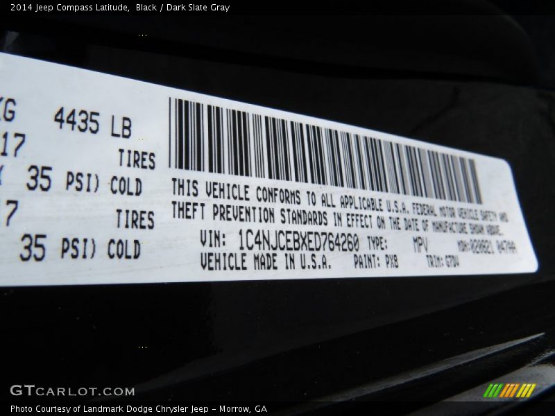 Black / Dark Slate Gray 2014 Jeep Compass Latitude