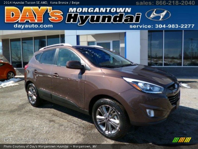 Kona Bronze / Beige 2014 Hyundai Tucson SE AWD