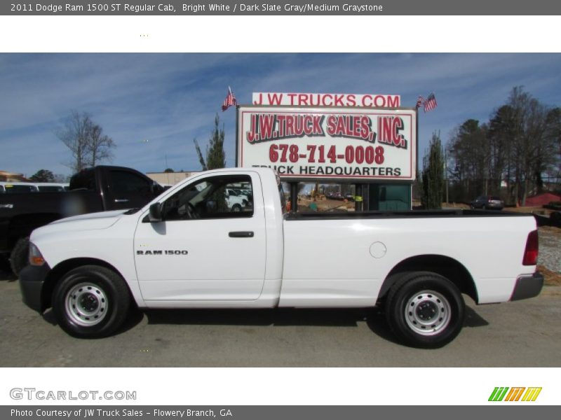 Bright White / Dark Slate Gray/Medium Graystone 2011 Dodge Ram 1500 ST Regular Cab