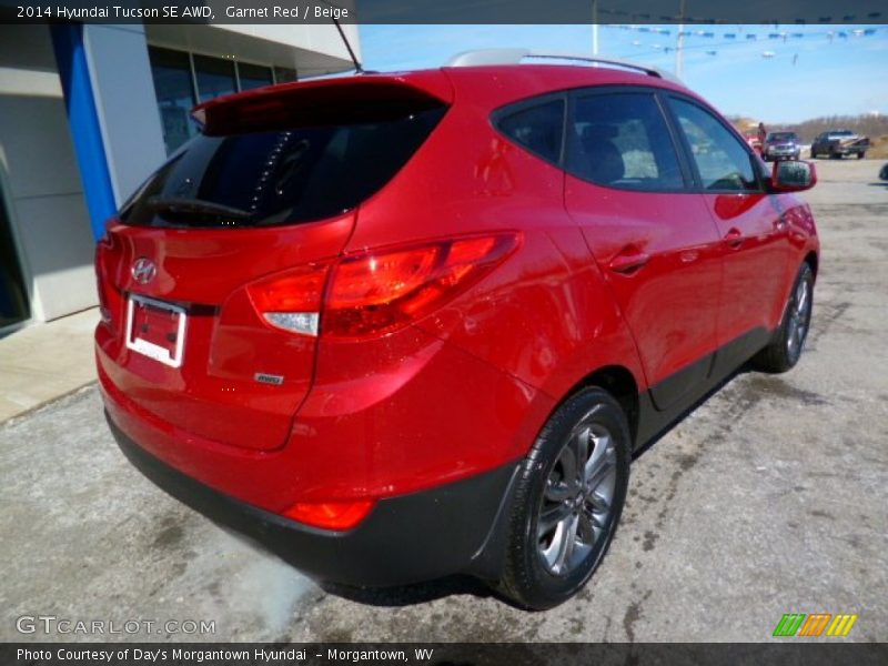 Garnet Red / Beige 2014 Hyundai Tucson SE AWD