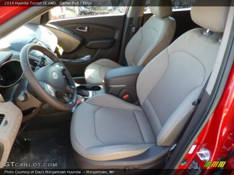 Garnet Red / Beige 2014 Hyundai Tucson SE AWD