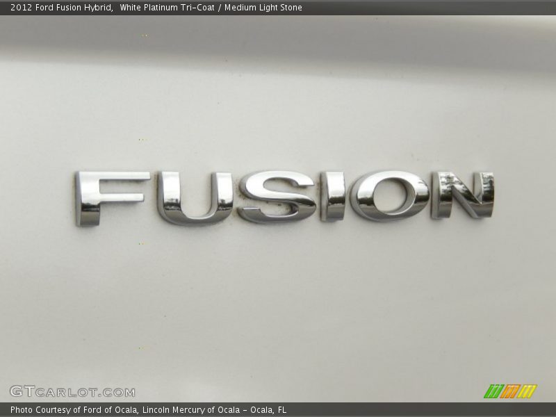 White Platinum Tri-Coat / Medium Light Stone 2012 Ford Fusion Hybrid